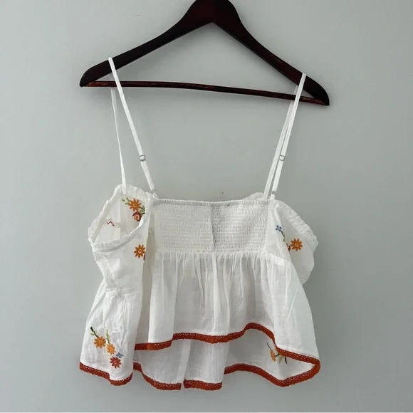 By Anthropologie Embroidered Flyaway Cami Top/Cotton/NWT - Picture 9 of 12